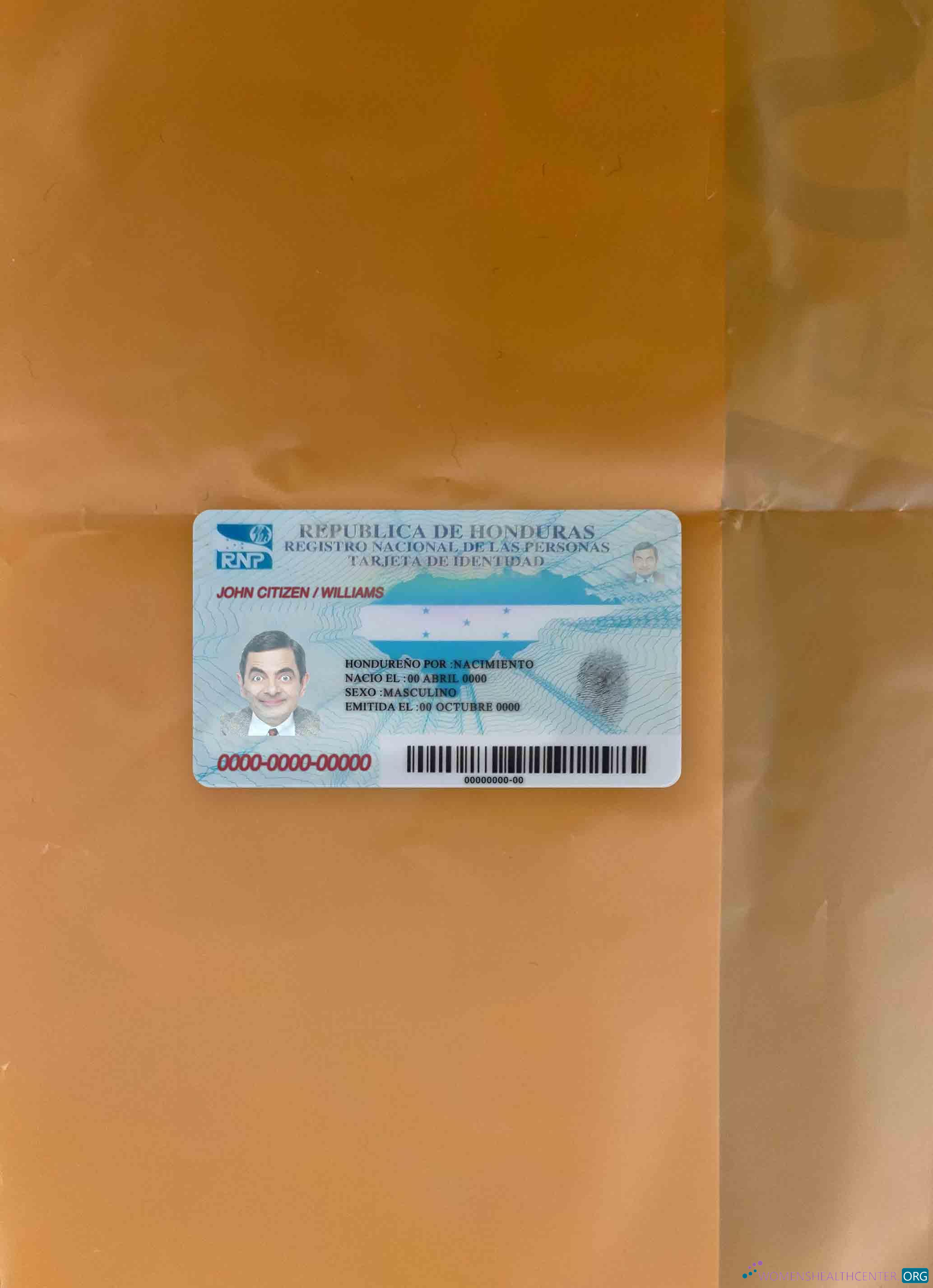 Download Honduras id photolook FRONT Photoshop template
